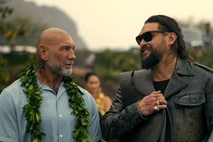 Jason Momoa and Dave Bautista are chaotic, witty brothers in new action comedy